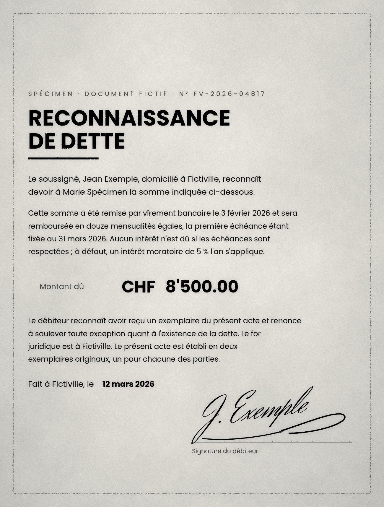 Le même spécimen sous infrarouge